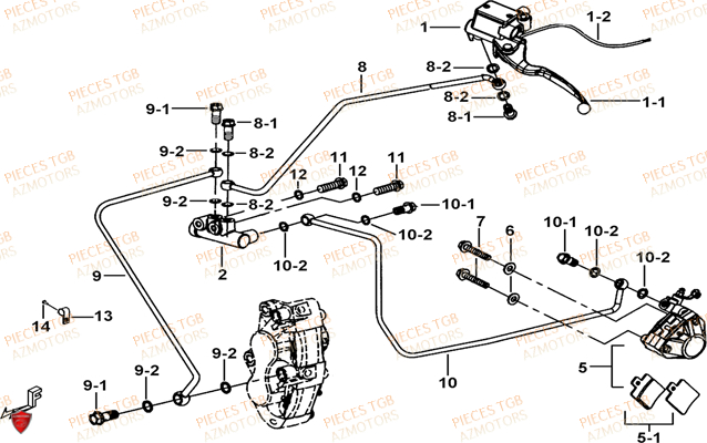 Frein Arriere TGB Pieces TGB BELLAVITA_300 (No Serie RFCDJCDJA...Type: DJC)

