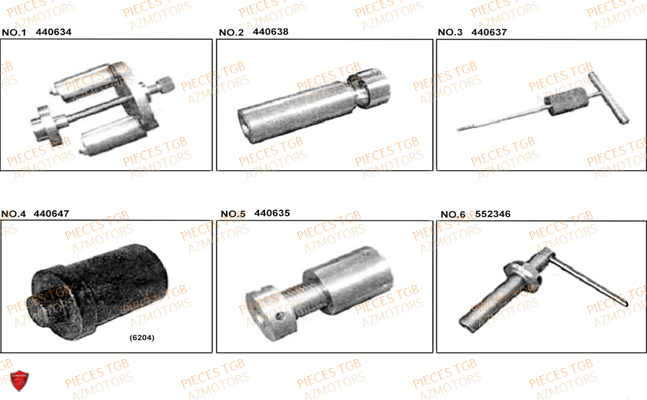 Outils 2 TGB Pieces TGB BELLAVITA_300 (No Serie RFCDJCDJA...Type: DJC)

