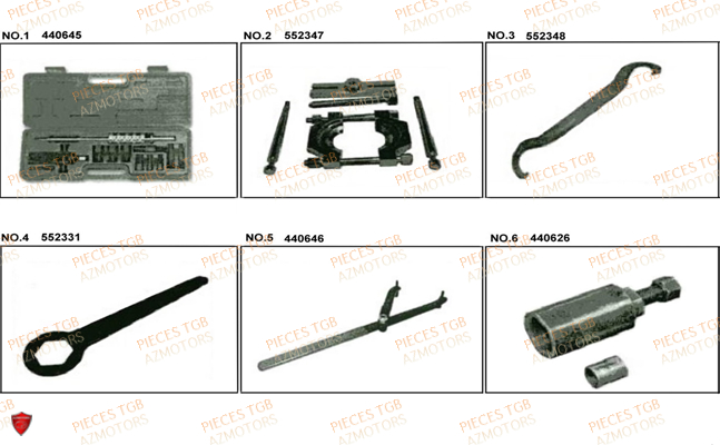 Outils 3 TGB Pieces TGB BELLAVITA_300 (No Serie RFCDJCDJA...Type: DJC)

