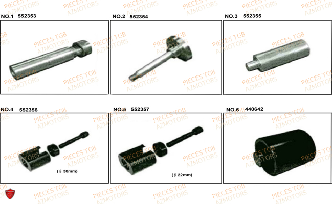 Outils 5 TGB Pieces TGB BELLAVITA_300 (No Serie RFCDJCDJA...Type: DJC)

