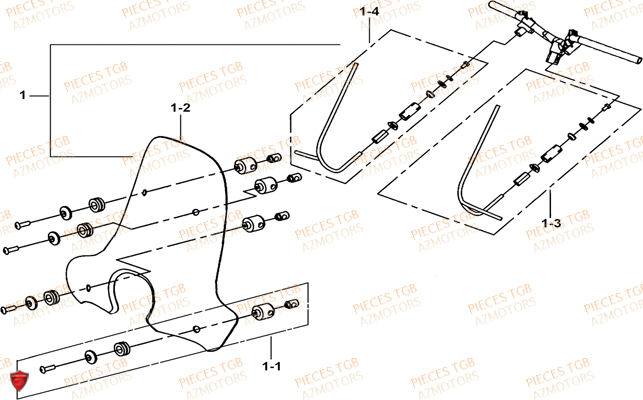 Pare Brise Large Option TGB Pieces TGB BELLAVITA_300 (No Serie RFCDJCDJA...Type: DJC)

