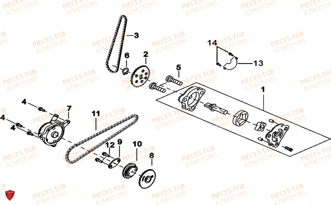 Pompe A Huile TGB Pieces TGB BELLAVITA_300 (No Serie RFCDJCDJA...Type: DJC)

