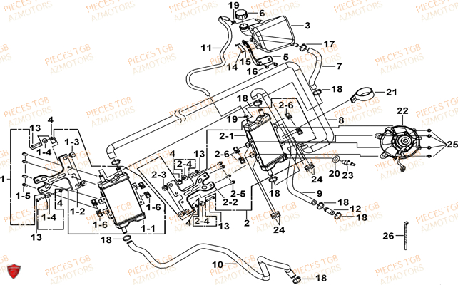 Refroidissement TGB Pieces TGB BELLAVITA_300 (No Serie RFCDJCDJA...Type: DJC)

