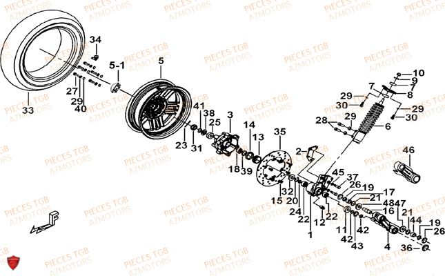 Roue Avant TGB Pieces TGB BELLAVITA_300 (No Serie RFCDJCDJA...Type: DJC)

