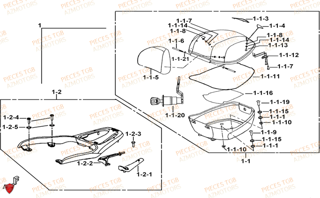Top Case New Option TGB Pieces TGB BELLAVITA_300 (No Serie RFCDJCDJA...Type: DJC)

