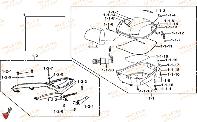 Top Case Option TGB Pieces TGB BELLAVITA_300 (No Serie RFCDJCDJA...Type: DJC)

