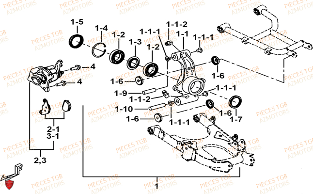 Axe Arriere TGB Pieces TGB BLADE 1000 (2015) (No Serie RFCESTESA.. Type: EST)