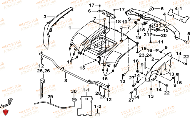 CARROSSERIE ARRIERE TGB TGB BLADE 1000 2015