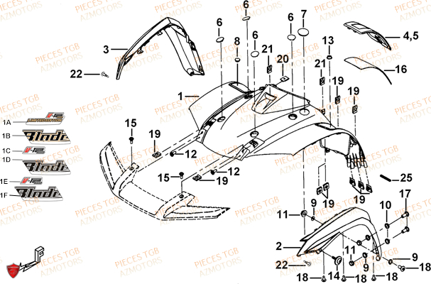 Carrosserie Avant TGB Pieces TGB BLADE 1000 (2015) (No Serie RFCESTESA.. Type: EST)