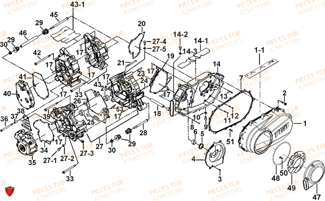 Carter Moteur TGB Pieces TGB BLADE 1000 (2015) (No Serie RFCESTESA.. Type: EST)