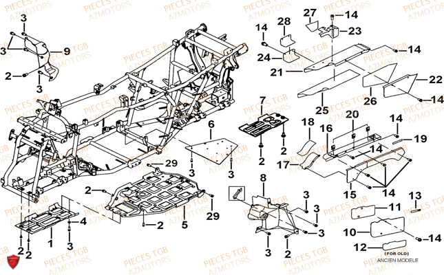 Chassis 2 TGB Pieces TGB BLADE 1000 (2015) (No Serie RFCESTESA.. Type: EST)