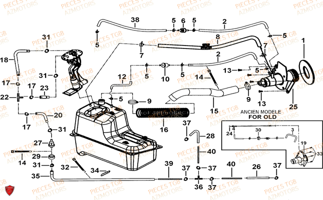 Equipement Reservoir TGB Pieces TGB BLADE 1000 (2015) (No Serie RFCESTESA.. Type: EST)