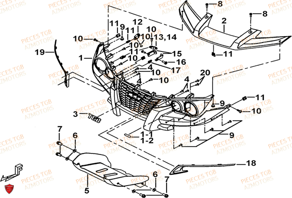 Pare Chocs TGB Pieces TGB BLADE 1000 (2015) (No Serie RFCESTESA.. Type: EST)