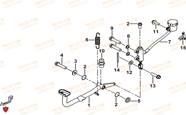 Pedale De Frein TGB Pieces TGB BLADE 1000 (2015) (No Serie RFCESTESA.. Type: EST)