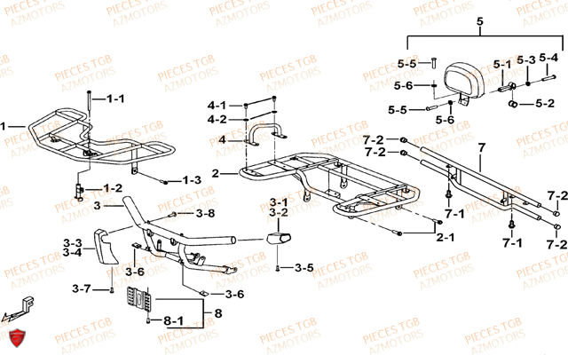 Porte Bagages Acier Option TGB Pieces TGB BLADE 1000 (2015) (No Serie RFCESTESA.. Type: EST)