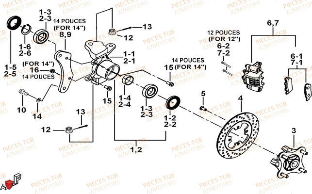 Porte Fusee De Direction TGB Pieces TGB BLADE 1000 (2015) (No Serie RFCESTESA.. Type: EST)