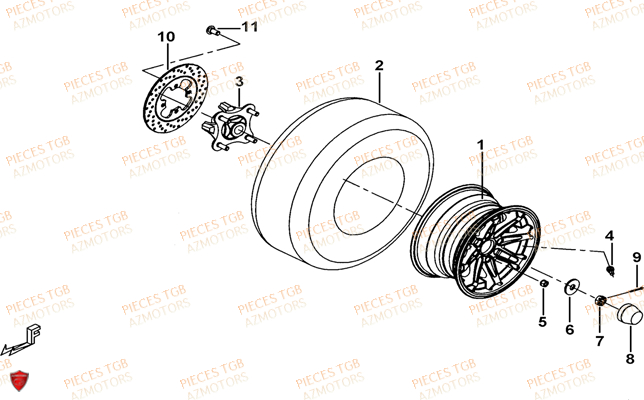 Roues Arriere TGB Pieces TGB BLADE 1000 (2015) (No Serie RFCESTESA.. Type: EST)