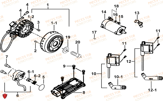 Systeme Electrique 1 TGB Pieces TGB BLADE 1000 (2015) (No Serie RFCESTESA.. Type: EST)