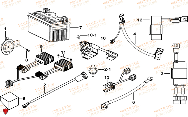 Systeme Electrique 3 TGB Pieces TGB BLADE 1000 (2015) (No Serie RFCESTESA.. Type: EST)