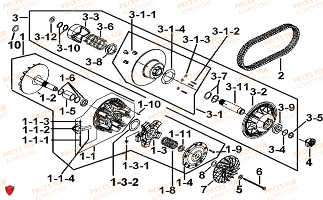 Variateur TGB Pieces TGB BLADE 1000 (2015) (No Serie RFCESTESA.. Type: EST)