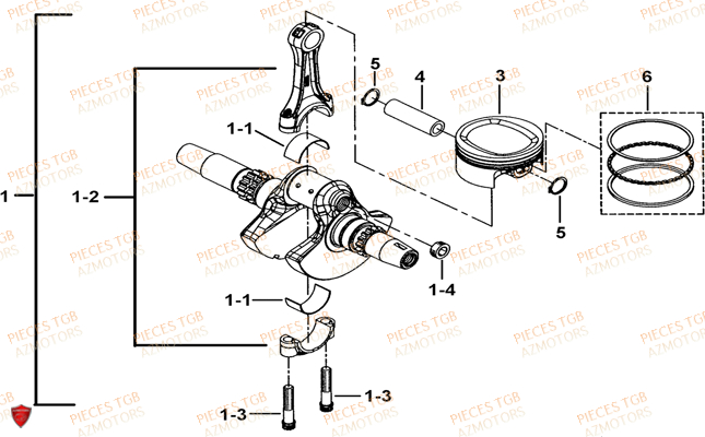 Vilebrequin TGB Pieces TGB BLADE 1000 (2015) (No Serie RFCESTESA.. Type: EST)