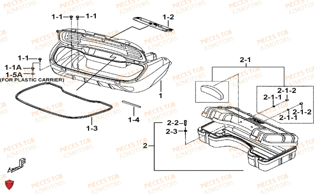 Coffre Arriere Option TGB Pieces TGB BLADE 1000 (2016) (No Serie RFCETTETA.. Type: ETT)