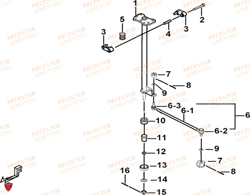 Colonne Direction Sans Eps TGB Pieces TGB BLADE 1000 (2016) (No Serie RFCETTETA.. Type: ETT)