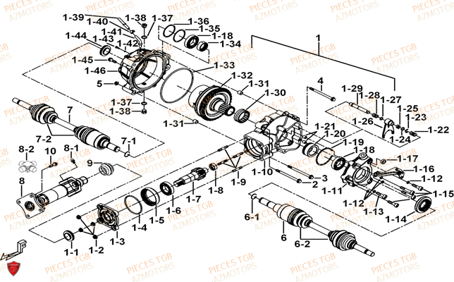 Differentiel Arriere TGB Pieces TGB BLADE 1000 (2016) (No Serie RFCETTETA.. Type: ETT)