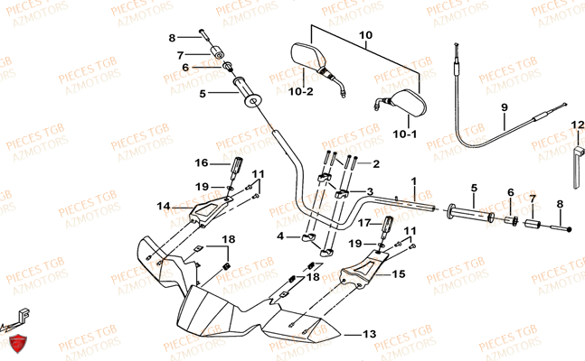 Guidon TGB Pieces TGB BLADE 1000 (2016) (No Serie RFCETTETA.. Type: ETT)