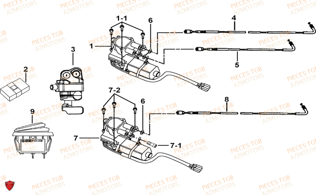 Moteur Differentiel TGB Pieces TGB BLADE 1000 (2016) (No Serie RFCETTETA.. Type: ETT)