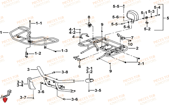 Porte Bagages Acier Option TGB Pieces TGB BLADE 1000 (2016) (No Serie RFCETTETA.. Type: ETT)