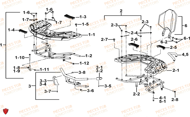Porte Bagages Plastique Option TGB Pieces TGB BLADE 1000 (2016) (No Serie RFCETTETA.. Type: ETT)