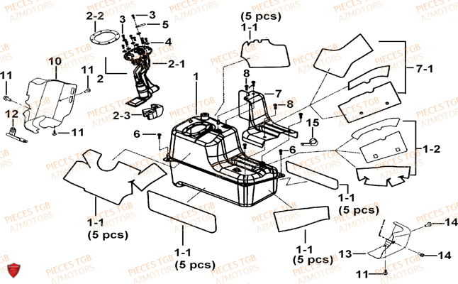 Reservoir Et Isolants TGB Pieces TGB BLADE 1000 (2016) (No Serie RFCETTETA.. Type: ETT)
