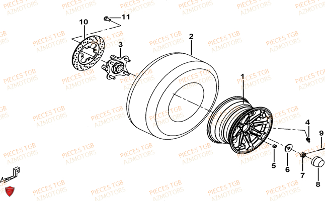 Roues Arriere TGB Pieces TGB BLADE 1000 (2016) (No Serie RFCETTETA.. Type: ETT)