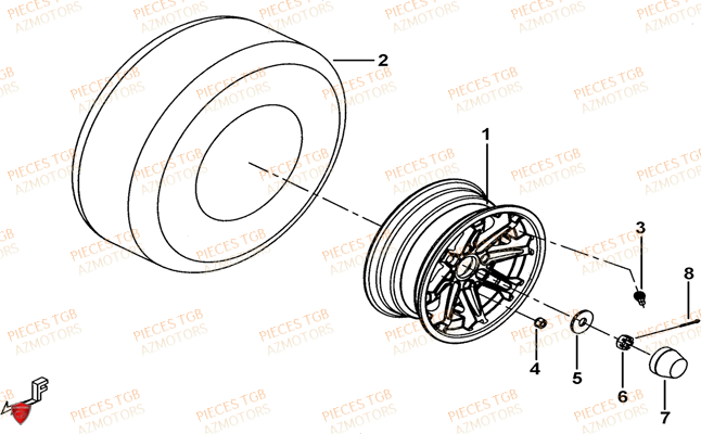 Roues Avant TGB Pieces TGB BLADE 1000 (2016) (No Serie RFCETTETA.. Type: ETT)