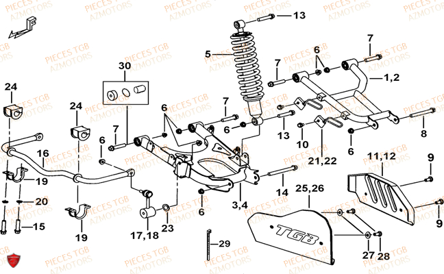 Suspension Arriere TGB Pieces TGB BLADE 1000 (2016) (No Serie RFCETTETA.. Type: ETT)
