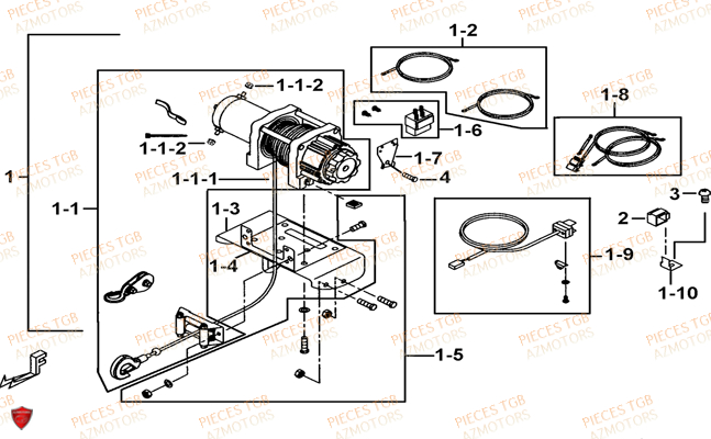 Treuil Modele Tgb Co TGB Pieces TGB BLADE 1000 (2016) (No Serie RFCETTETA.. Type: ETT)