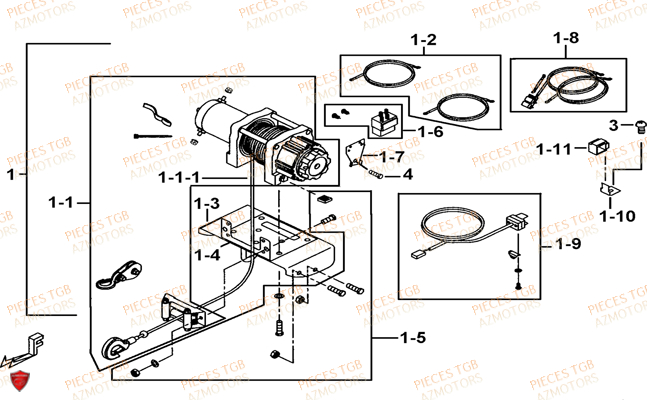 Treuil Option TGB Pieces TGB BLADE 1000 (2016) (No Serie RFCETTETA.. Type: ETT)
