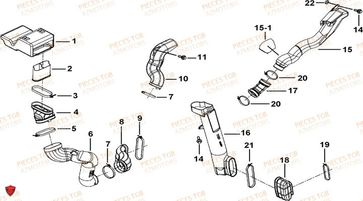 Admission AZMOTORS Pieces TGB BLADE 1000 LT (No Serie RFCETTTBB.. Type: ETT)