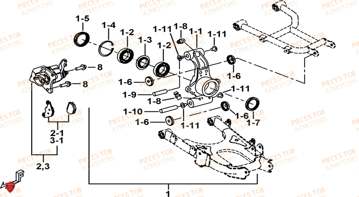 Axe Arriere AZMOTORS Pieces TGB BLADE 1000 LT (No Serie RFCETTTBB.. Type: ETT)