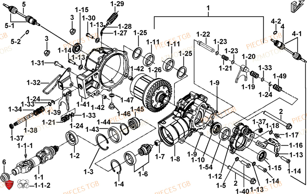 Blocage Differentiel Avant AZMOTORS Pieces TGB BLADE 1000 LT (No Serie RFCETTTBB.. Type: ETT)