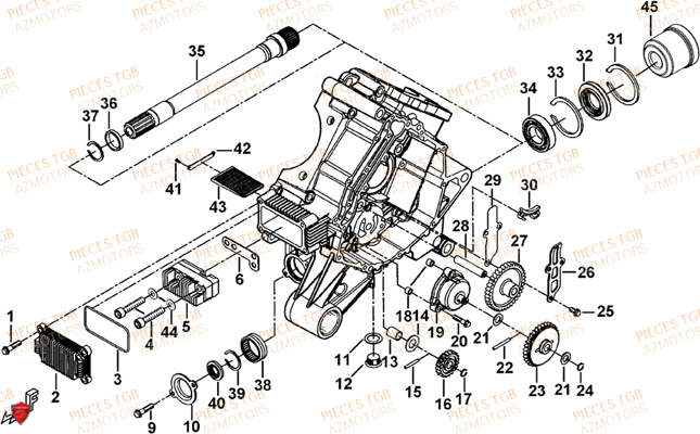 Carter Moteur Gauche AZMOTORS Pieces TGB BLADE 1000 LT (No Serie RFCETTTBB.. Type: ETT)