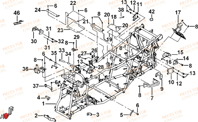 Chassis AZMOTORS Pieces TGB BLADE 1000 LT (No Serie RFCETTTBB.. Type: ETT)