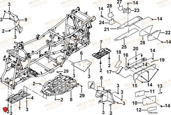 Chassis 2 AZMOTORS Pieces TGB BLADE 1000 LT (No Serie RFCETTTBB.. Type: ETT)