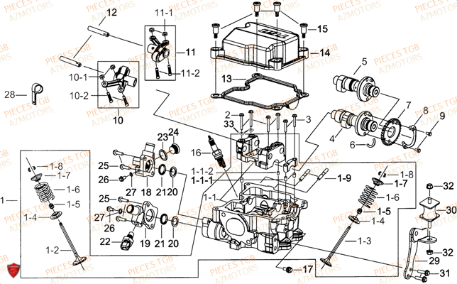 Culasse AZMOTORS Pieces TGB BLADE 1000 LT (No Serie RFCETTTBB.. Type: ETT)