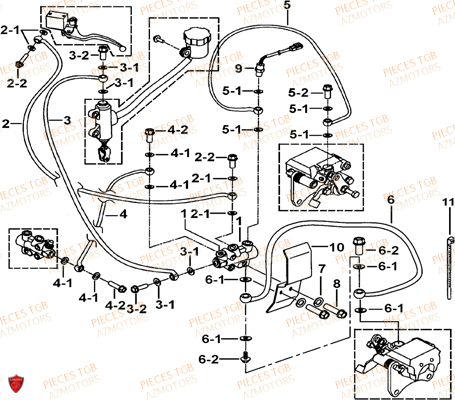 Frein Arriere AZMOTORS Pieces TGB BLADE 1000 LT (No Serie RFCETTTBB.. Type: ETT)