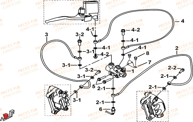 Frein Avant AZMOTORS Pieces TGB BLADE 1000 LT (No Serie RFCETTTBB.. Type: ETT)