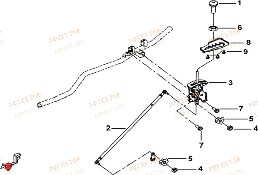 Levier De Vitesses AZMOTORS Pieces TGB BLADE 1000 LT (No Serie RFCETTTBB.. Type: ETT)