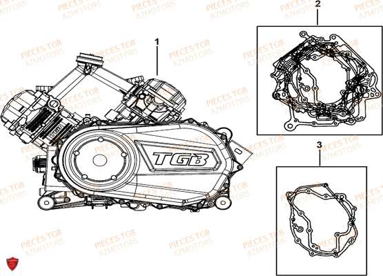 Moteur AZMOTORS Pieces TGB BLADE 1000 LT (No Serie RFCETTTBB.. Type: ETT)