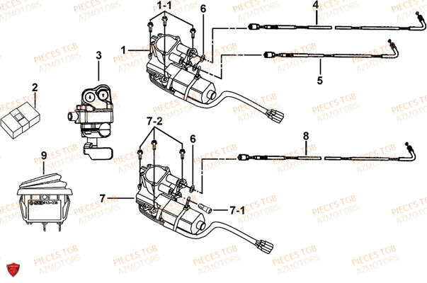 Moteur Differentiel AZMOTORS Pieces TGB BLADE 1000 LT (No Serie RFCETTTBB.. Type: ETT)